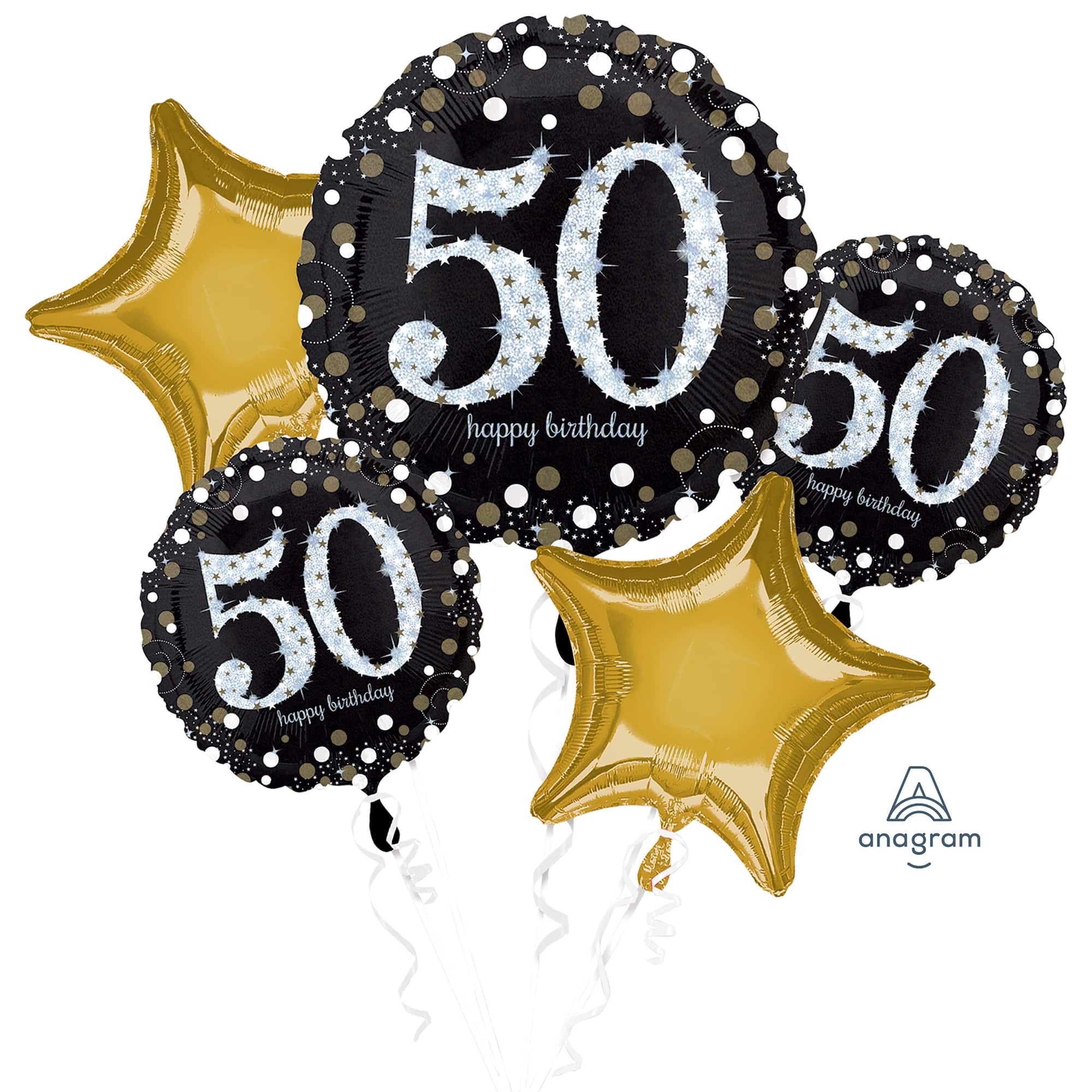 Sparkling Birthday 50 Foil Balloon Bouquet